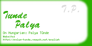tunde palya business card